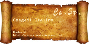 Csegedi Szabina névjegykártya